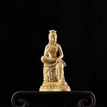 弥勒菩薩 木彫 仏像 彫刻 置物 仏像 置物 弥勒仏 弥勒菩薩 彫刻仏像 ツゲ木彫り仏像 手作り 総